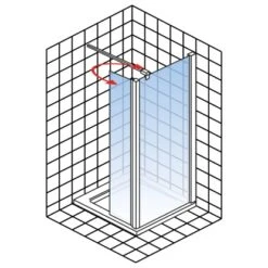 Schulte Walk-In Dusche Toura 80 X 200 Cm Mit Beweglichem Element 40 Cm -Badkomfort Verkauf 060991060762 2053 060762 5