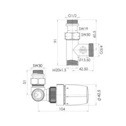 Schulte ExpressPlus Thermostat-Set "Mischbetrieb" Verchromt Version Links