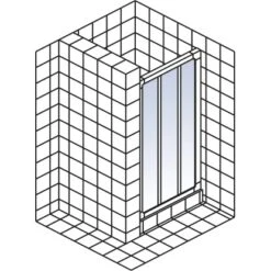 Schulte Kristall Trend Gleittür 3-teilig 80 Cm Kunstglas Softline Hell -Badkomfort Verkauf 32020 2053 4060991002335 5