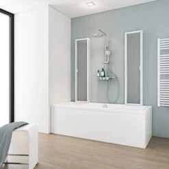 Schulte Badewannenaufsatz Kunstglas Alu Natur 2 X 104 Cm X 140 Cm -Badkomfort Verkauf 32020 2053 4060991006173 7