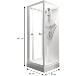 Schulte Komplettduschkabine Juist Mit Schiebetür Weiß 190x80x80 Cm -Badkomfort Verkauf 32020 2053 4060991009730 1 4