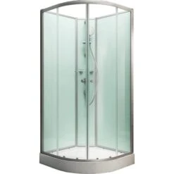 Schulte Komplettduschkabine Kreta II Alu-Natur Hellgrün 89x89x202 Cm -Badkomfort Verkauf 32020 2053 4060991009747 1 1