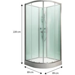 Schulte Komplettduschkabine Kreta II Alu-Natur Hellgrün 89x89x202 Cm -Badkomfort Verkauf 32020 2053 4060991009747 1 2