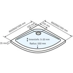 Schulte Duschwanne Rund Extraflach Alpinweiß 80 X 80 Cm -Badkomfort Verkauf 32020 2053 4060991010668 5