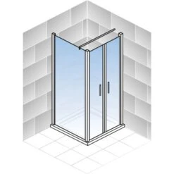 Schulte ExpressPlus Pendeltür AlexaStyle2.0 Alunatur 90x90x192cm -Badkomfort Verkauf 32020 2053 4060991037603 5