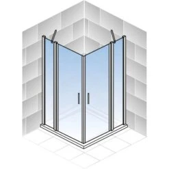 Schulte ExpressPlus Eckeinstieg 4-tlg. AlexaStyle2.0 Alunatur 80x80x192cm -Badkomfort Verkauf 32020 2053 4060991037672 5