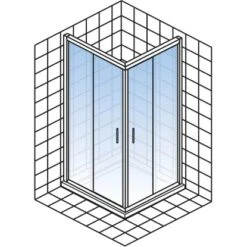 Schulte ExpressPlus Eckeinstieg 4-tlg. Kristall/Trend Chromoptik 90x90x185cm -Badkomfort Verkauf 32020 2053 4060991038174 5