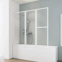 Schulte Komfort Badewannenfaltwand 3-tlg. 151,8 X 140 Cm Weiß