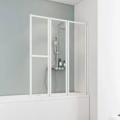 Schulte Komfort Badewannenfaltwand 3-tlg. 126,8 X 140 Cm Weiß