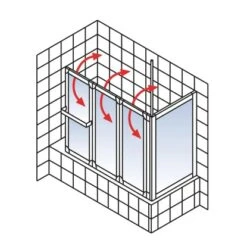Schulte Komfort Badewannenfaltwand+Seitenwand 128,8 X 70 X 140 Cm -Badkomfort Verkauf 4060991004858 5
