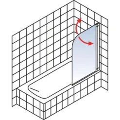 Schulte Wannenaufsatz Schwenkbar Echtglas Chrom Dekor Softcube 140 Cm X 80 Cm -Badkomfort Verkauf 4060991005145 2053 3