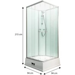 Schulte Komplettduschkabine Korfu II Mit Boiler Pumpe Alu-Natur Hellgrün -Badkomfort Verkauf 4060991009792 2053 3 1