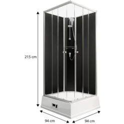 Schulte Komplettduschkabine Korfu II Mit Boiler Pumpe Alu-Natur Schwarz -Badkomfort Verkauf 4060991009808 2053 3 1