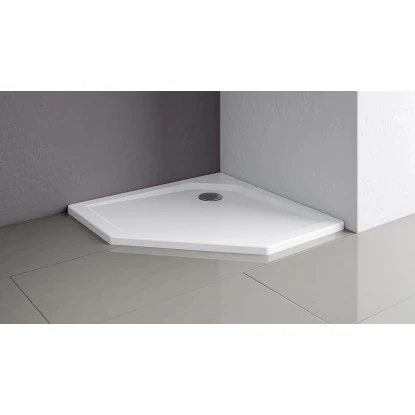 Schulte Duschwanne Fünfeck Extra-flach Alpinweiß Inkl. Füße & Ablauf 100x100 Cm 3 Schulte Duschwanne Fünfeck Extra-flach Alpinweiß Inkl. Füße & Ablauf 100x100 Cm