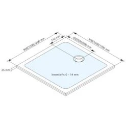 Schulte Duschwanne Quadrat Alpinweiß Inkl. Füße & Ablauf 120 X 120cm -Badkomfort Verkauf 4060991011399 2053 3