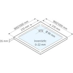 Schulte Duschwanne Eckig Extra-flach Mineralguss 100 X 100 Cm -Badkomfort Verkauf 4060991011986 2053 5