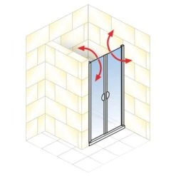 Schulte Sunny Pendeltür In Nische, BxH: 75 X 180 Cm Weiß 11 Schulte Sunny Pendeltür In Nische, BxH: 75 X 180 Cm Weiß -Badkomfort Verkauf 4060991013119 5