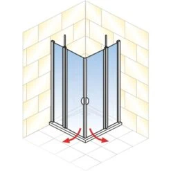 Schulte Eckeinstieg 4-teilig Sunny Alu-Natur Echtglas Klar Hell 192 Cm X 80 Cm -Badkomfort Verkauf 4060991013799 2053 AI 01