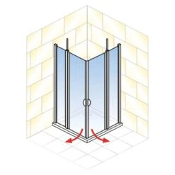 Schulte Sunny Eckeinstieg 4-tlg. Mit Drehtüren 80 X 80 X 180 Cm Weiß -Badkomfort Verkauf 4060991013805 5