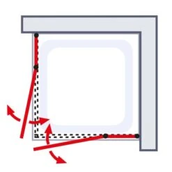 Schulte Sunny Eckeinstieg 4-tlg. Mit Drehtüren 80 X 80 X 180 Cm Weiß -Badkomfort Verkauf 4060991013805 6