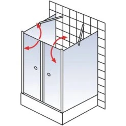 Schulte Pendeltür Als U-Kabine Alexa Style 2.0 Alu-Natur 192 Cm X 80 Cm -Badkomfort Verkauf 4060991018633 2053 AI 03