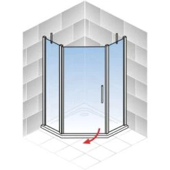 Schulte Fünfeckdusche Alexa Style 2.0 Alu-Natur Klar Glas Hell 192 Cm X 90 Cm -Badkomfort Verkauf 4060991019555 2053 AI 01