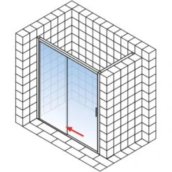 Schulte Schiebetür Mit Festelement Links Für Nischen MasterClass BxH 160x200 Cm -Badkomfort Verkauf 4060991028854 2053 04