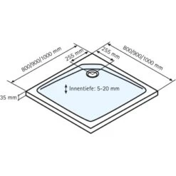 Schulte ExpressPlus Duschwanne Quadrat Extraflach Alpinweiß 80 X 80 Cm -Badkomfort Verkauf 4060991037023 2053 5