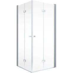 Schulte ExpressPlus Drehfalttür Eckeinstieg AlexaStyle2.0 Alu Natur Klar 80cm -Badkomfort Verkauf 4060991037764 2053 2