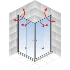 Schulte ExpressPlus Drehfalttür Eckeinstieg AlexaStyle2.0 Alu Natur Klar 80cm -Badkomfort Verkauf 4060991037764 2053 5