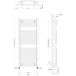Schulte ExpressPlus Design-Heizkörper München Rund HxB 121,5 X 50 Cm 580 W -Badkomfort Verkauf 4060991037931 2053 3