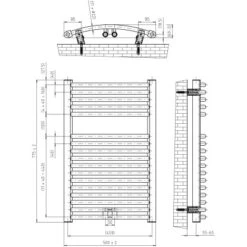 Schulte ExpressPlus Design-Heizkörper München Rund Mittelanschluss 398 W -Badkomfort Verkauf 4060991038044 2053 6