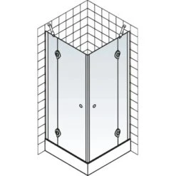 Schulte ExpressPlus Eckeinstieg 4-tlg. MasterClass Chromoptik 79,2-81,2x200cm -Badkomfort Verkauf 4060991038358 2053 5