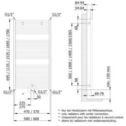 Schulte Design-Heizkoerper Turbo Mittenanschluss Mit 849 W Leistung In Alpinweis -Badkomfort Verkauf 4060991041389 3