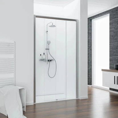 Schulte Schiebetür Mit Seitenwand Kristall/Trend Chromopt. Klar Hell 200x140cm 3 Schulte Schiebetür Mit Seitenwand Kristall/Trend Chromopt. Klar Hell 200x140cm