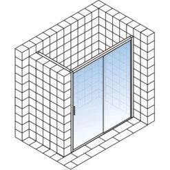 Schulte Schiebetür Mit Seitenwand Kristall/Trend Chromopt. Klar Hell 200x140cm 10 Schulte Schiebetür Mit Seitenwand Kristall/Trend Chromopt. Klar Hell 200x140cm -Badkomfort Verkauf 4060991044984 2053 5