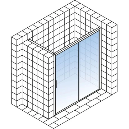 Schulte Schiebetür Mit Seitenwand Kristall/Trend Chromopt. Klar Hell 200x140cm 6 Schulte Schiebetür Mit Seitenwand Kristall/Trend Chromopt. Klar Hell 200x140cm - Image 4