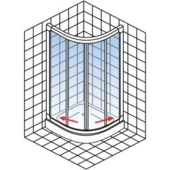 Schulte Runddusche II Kristall/Trend Aluminiumprofilen BxTxH 80 X 80 X 185 Cm -Badkomfort Verkauf 4060991051180 2053 04