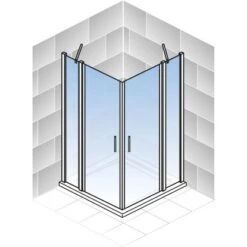 Schulte Eckeinstieg 4-tlg. Alexa Style 2.0 Alu-Natur Depoli Light 90x90x192 Cm -Badkomfort Verkauf 4060991051203 2053 5