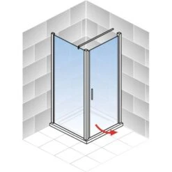 Schulte Alexa Style 2.0 Drehtür Inkl. Seitenwand BlackStyle 80 X 80 X 192cm -Badkomfort Verkauf 4060991055867 2053 5