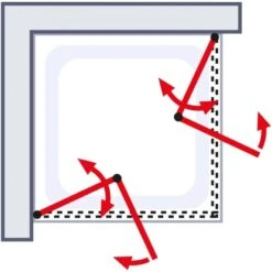 Schulte ExpressPlus Eckeinstieg Mit Drehfalttür Garant Chromoptik 200x80cm -Badkomfort Verkauf 4060991055980 2053 6