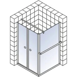Schulte ExpressPlus Set Duschkabine Pendeltür Garant Mit Duschwanne 200x80cm -Badkomfort Verkauf 4060991056017 2053 5