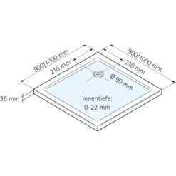 Schulte ExpressPlus Duschwanne Eckig Extra-flach Mineralguss 90 X 90 Cm -Badkomfort Verkauf 4060991056383 2053 3