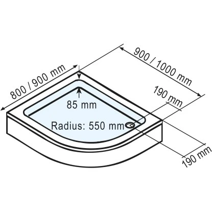 Schulte ExpressPlus Duschwanne Rund Flach Sanitäracryl Asym. Vers. Links 90x100 7 Schulte ExpressPlus Duschwanne Rund Flach Sanitäracryl Asym. Vers. Links 90x100 - Image 5