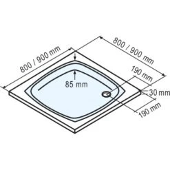 Schulte ExpressPlus Duschwanne Eckig Flach Sanitäracryl 90 X 90 Cm -Badkomfort Verkauf 4060991056635 2053 3