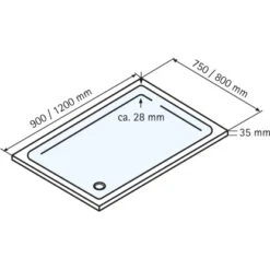 Schulte ExpressPlus Duschwanne Eckig Flach Sanitäracryl Asymmetrisch 75x90cm 11 Schulte ExpressPlus Duschwanne Eckig Flach Sanitäracryl Asymmetrisch 75x90cm -Badkomfort Verkauf 4060991056666 2053 3