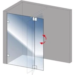 Schulte Alexa Style 2.0 Duschwand Walk In Loft 2-tlg BlackStyle 120 X 30 X 200cm -Badkomfort Verkauf 4060991056741 2053 7