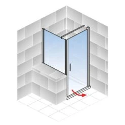 Schulte Sunny Drehtür Mit Verkürzter Seitenwand Echtglas Klar Alpinweiß 14 Schulte Sunny Drehtür Mit Verkürzter Seitenwand Echtglas Klar Alpinweiß -Badkomfort Verkauf 4060991064180 4