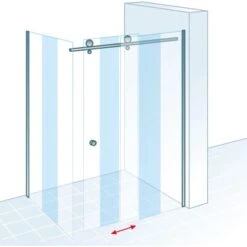 Schulte Schiebetür Toura Mit Seitenwand L 200 X 120 X 90 Cm Schwarz Klar Hell -Badkomfort Verkauf 4060991069956 2053 5