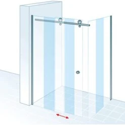 Schulte Schiebetür Toura Mit Seitenwand R 200 X 120 X 90 Cm Schwarz Klar Hell -Badkomfort Verkauf 4060991069963 2053 5